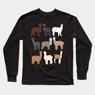 Llamas in glasses Long Sleeve T-Shirt